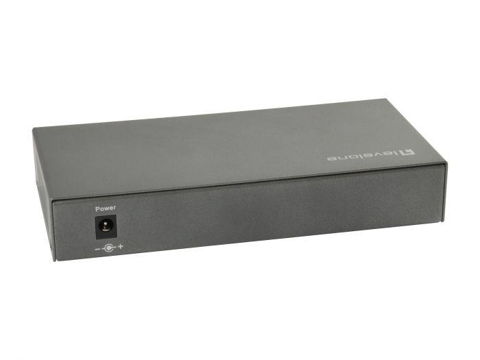 LevelOne GEP-0823, 8-Port Gigabit PoE Switch, 802.3at/af PoE, 120W, 86 x 30 x 176 mm