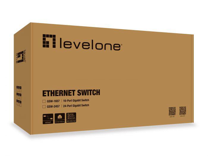 LevelOne GSW-2457 24-Port Gigabit Ethernet Switch, 440 x 220 x 44 mm