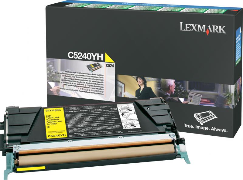 Toner Lexmark C5240YH, yellow, 5 k, C524 , C524dn , C524dtn ,C524n , C532dn , C532n , C534dn , C534dtn , C534n