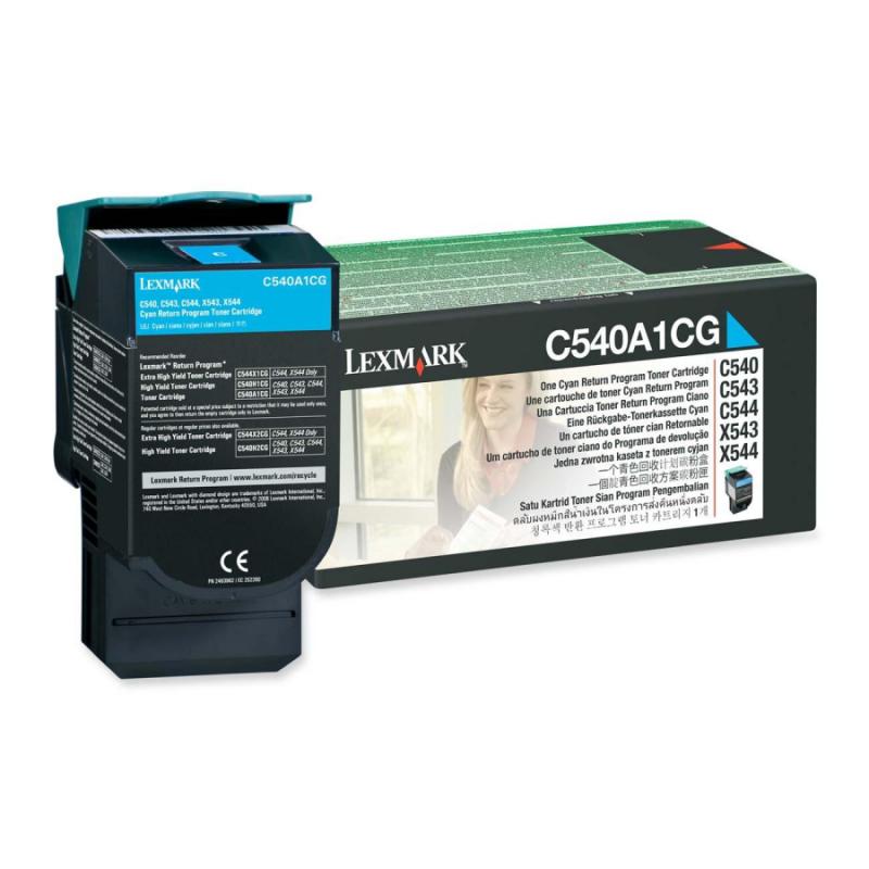 Toner Lexmark C540A1CG, cyan, 1 k, C540n , C543dn , C544dn ,C544dtn , C544dw , C544n , C546dtn , X543dn , X544dn , X544dtn , X544dw, X544n , X546dtn , X548de , X548de Statoil , X548dte