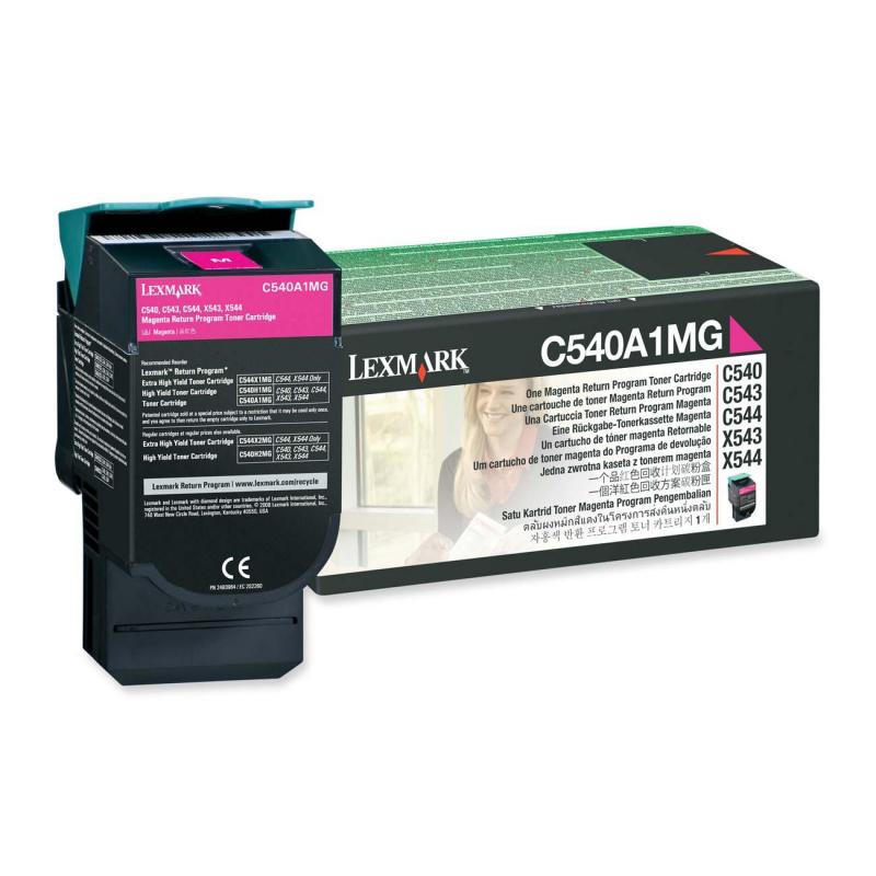 Toner Lexmark C540A1MG, magenta, 1 k, C540n , C543dn , C544dn ,C544dtn , C544dw , C544n , C546dtn , X543dn , X544dn , X544dtn , X544dw, X544n , X546dtn , X548de , X548de Statoil , X548dte