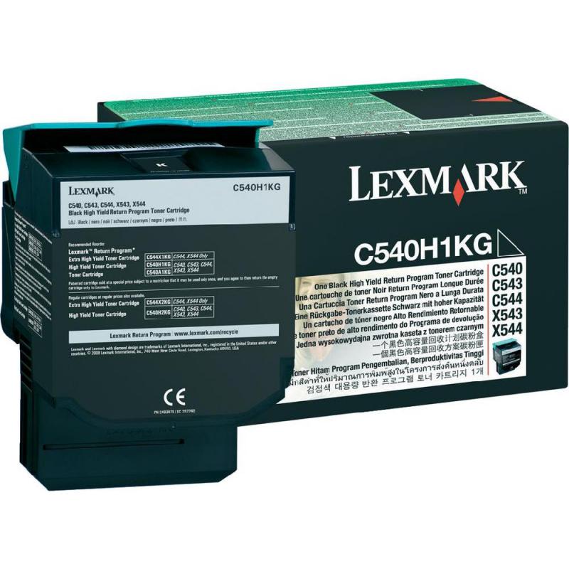 Toner Lexmark C540H1KG, black, 2.5 k, C540n , C543dn , C544dn ,C544dtn , C544dw , C544n , C546dtn , X543dn , X544dn , X544dtn , X544dw, X544n , X546dtn , X548de , X548de Statoil , X548dte