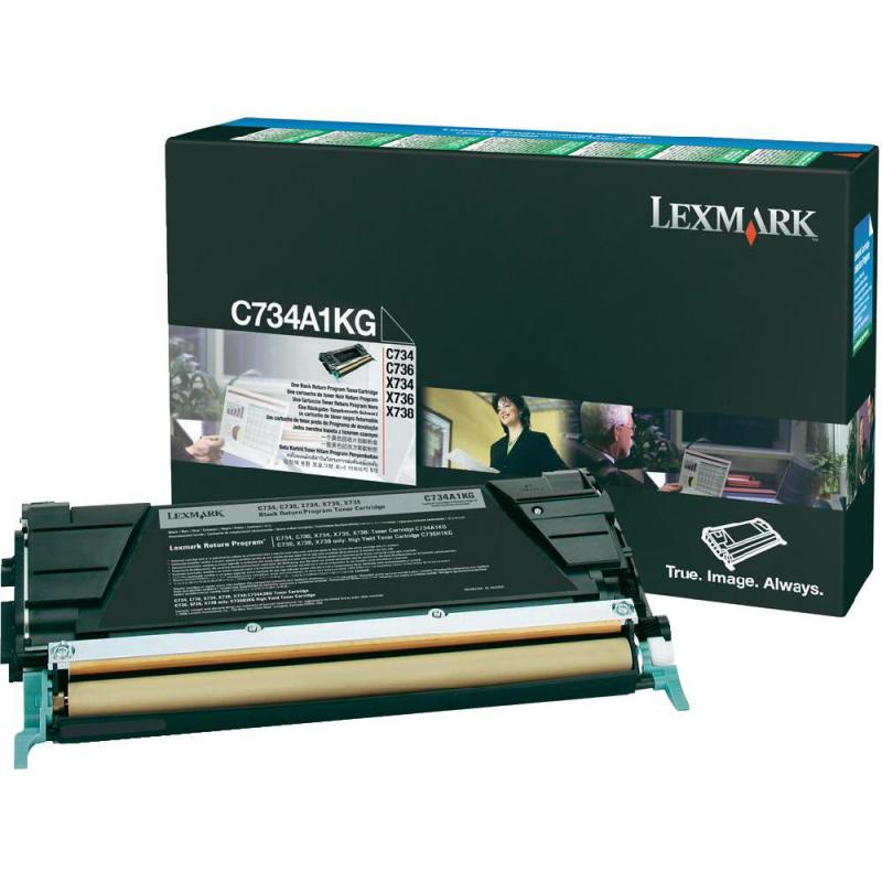 Toner Lexmark C734A1KG, black, 8 k, C734dn , C734dtn , C734dw ,C734n , C736dn , C736dtn , C736n , X734de , X736de , X738de , X738dte