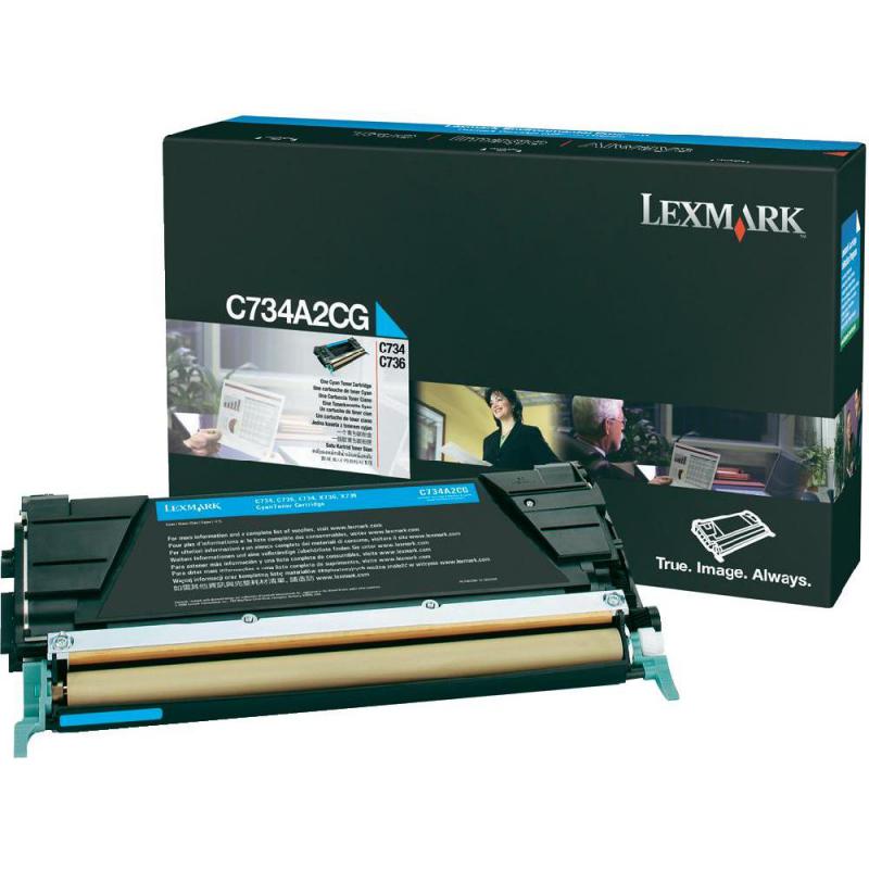 Toner Lexmark C734A2CG, cyan, 6 k, C734dn , C734dtn , C734dw ,C734n , C736dn , C736dtn , C736n , X734de , X736de , X738de , X738dte