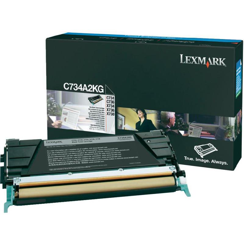 Toner Lexmark C734A2KG, black, 8 k, C734dn , C734dtn , C734dw ,C734n , C736dn , C736dtn , C736n , X734de , X736de , X738de , X738dte