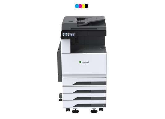 Multifunctional laser color Lexmark CX931dtse, Imprimare/Copiere/Scanare/Fax, A3, Grup de lucru mare,Lexmark e-Task Ecran tactil color de 7 inci (17,8 cm),Alimentator multifuncţional de 100 de coli, 400-Sheet Output Bin, 520-Sheet Tray, 3 x 520-Sheet Tray/Caster,Porturi standard Gigabit Ethernet