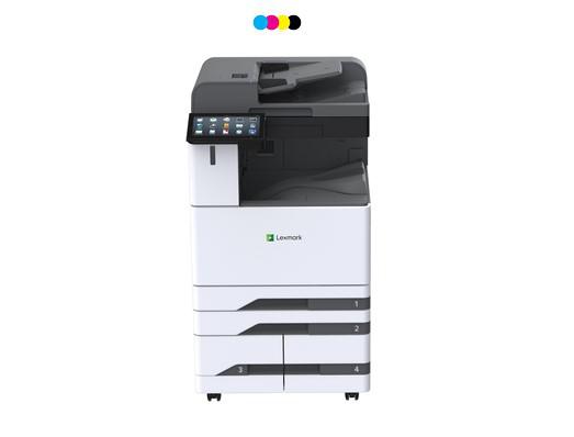 Multifunctional laser color Lexmark CX943adxse, Imprimare/Copiere/Scanare/fax, A3, Grup de lucru mare,Ecran tactil color Lexmark din  clasa e-Task de 10 inchi (25 cm),Alimentator multifuncţional de 100 de coli, 2 x 520-Sheet Tray, 2000-Sheet Tandem Tray/Caster, 400-Sheet Output Bin,Porturi standard