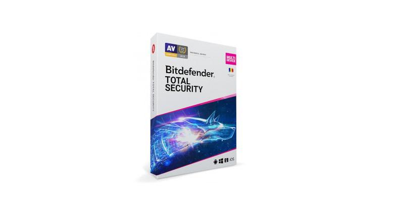 Licenta retail Bitdefender Total Security - protectie anti- malwarecompleta pentru Windows, macOS, iOS si Android, valabilapentru 2 ani, 10 dispozitive, new