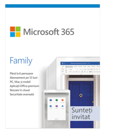 Licenta Cloud Retail Microsoft 365 Family Subscriptie 1 an ESD All Lng
