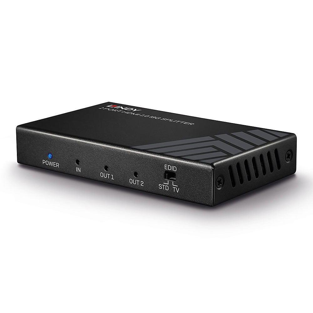 Lindy 2 Port HDMI 18G Splitter  Description  Split a single HDMI 2.0 source across 2 HDMI displays Supports resolutions up to 4K@60Hz 4:4:4, with additional support for HDR HDCP 2.2 support for enhanced compatibility EDID Management for hassle free installation  Technical details  Specifications  AV