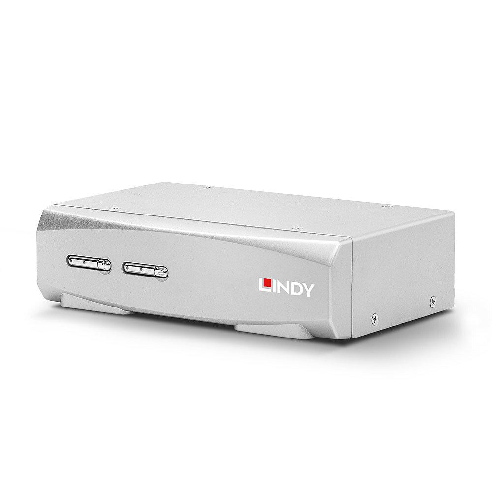 Lindy LY-39307 KVM Extender, 2 Port HDMI 4K60, USB 2.0 & Audio KVM Switch, USB 2.0