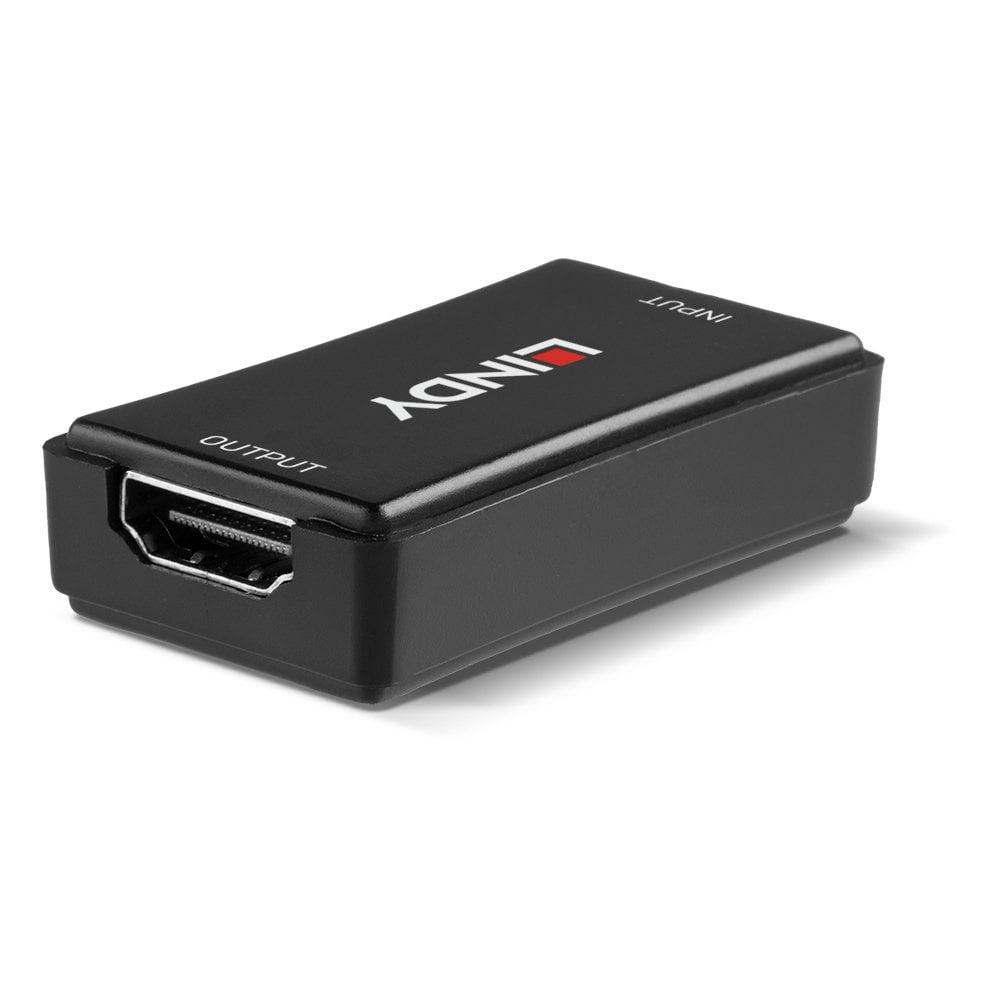 Lindy 40m HDMI 18G Repeater  Description  Extends HDMI 2.0 18G signals over 50m Supports resolutions up to 3840x2160p@60Hz 4:4:4 High Dynamic Range support for enhanced contrasts and 10-bit colour performance Minimalistic, compact design  Technical details  Specifications  AV Interface: HDMI
