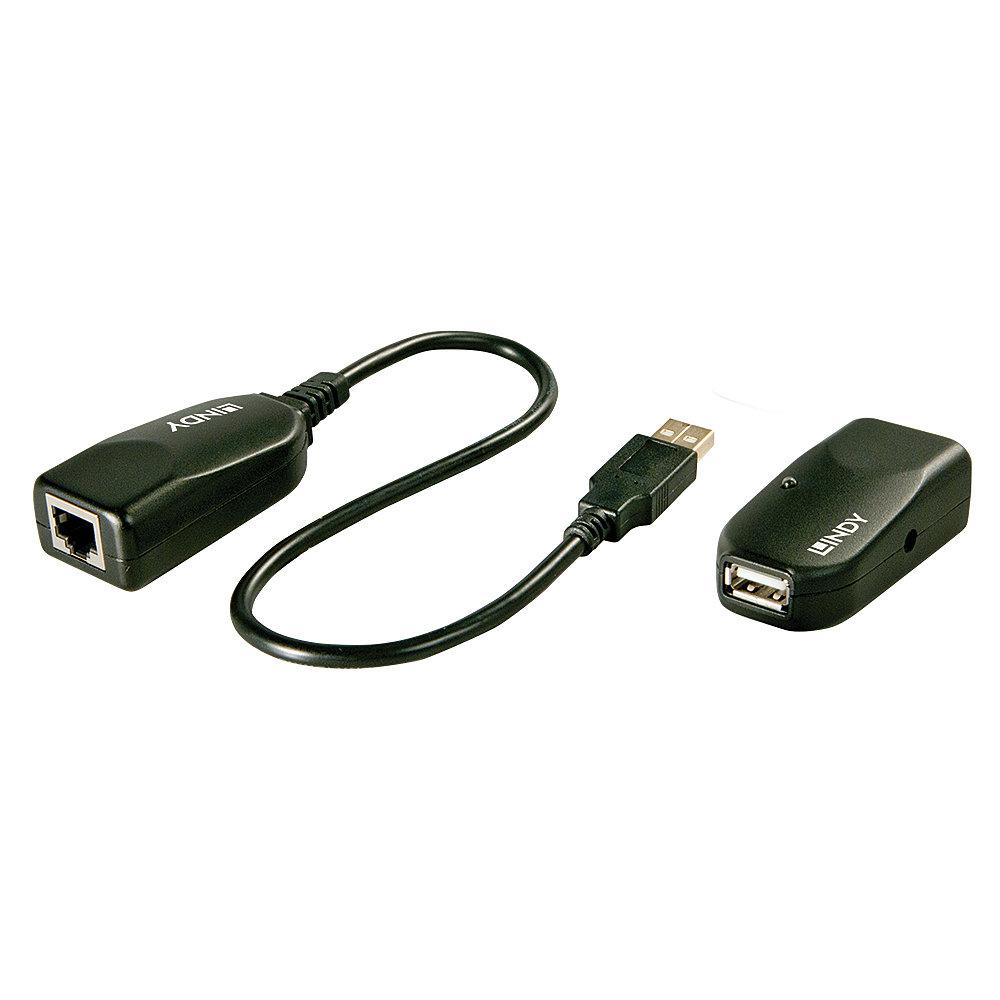 Extender Lindy Cat.5 USB 2.0 50m, 1 Port
