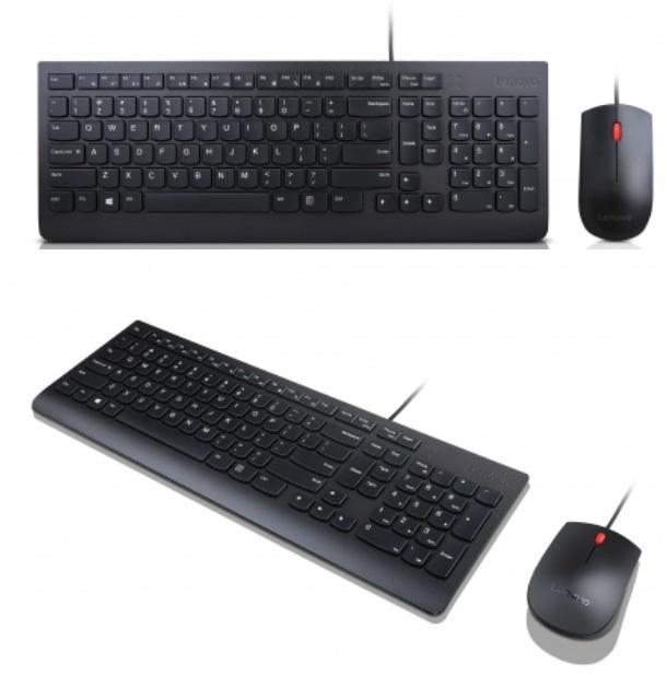 Lenovo Essential Wired Combo Keyboard and Mouse, USB, Black