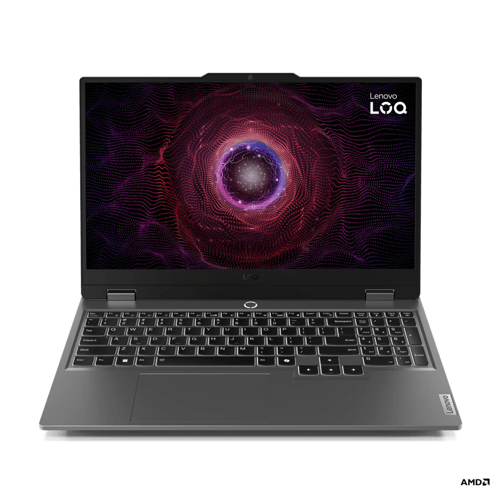 Laptop Lenovo Gaming LOQ 15ARP9, 15.6" FHD (1920x1080) IPS 300nits Anti-glare, 100% sRGB, 144Hz, G-SYNC®, AMD Ryzen™ 7 7435HS (8C / 16T, 3.1 / 4.5GHz, 4MB L2 / 16MB L3), video NVIDIA® GeForce RTX™ 4050 6GB GDDR6, Boost Clock 2370MHz, TGP 105W, RAM 12GB SO-DIMM DDR5-4800, Two DDR5 SO-DIMM slots