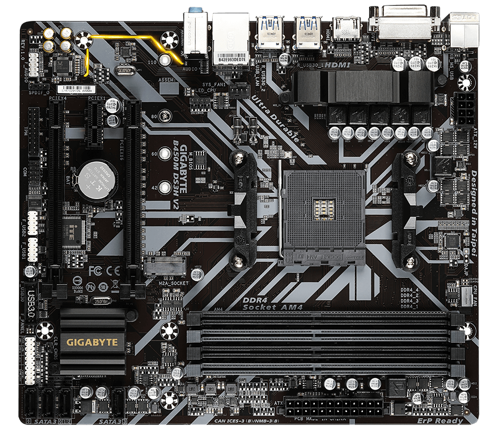 Placa de baza Gigabyte B450M DS3H V2, Socket AM4