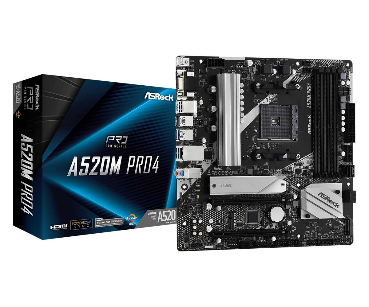 Placa de baza ASRock A520M PRO4, Socket AM4