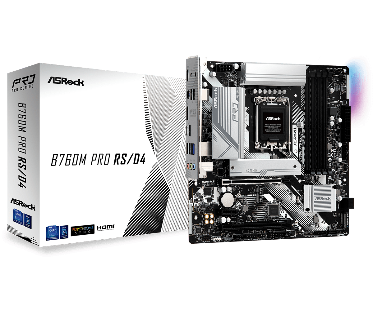 Placa de baza Asrock B760M Pro RS LGA1700, 4x DDR4