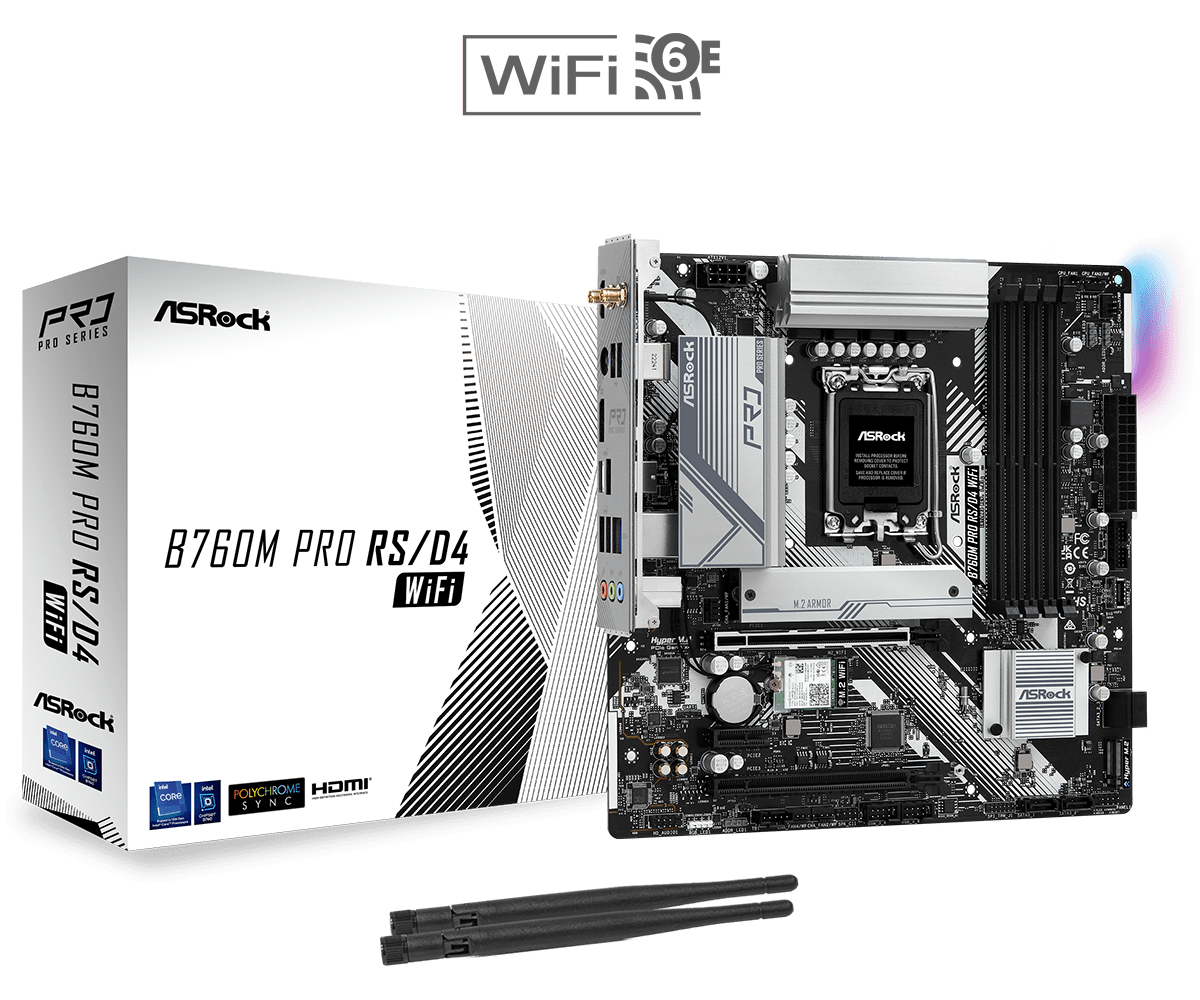 Placa de baza Asrock B760M Pro RS LGA1700, 4x DDR4