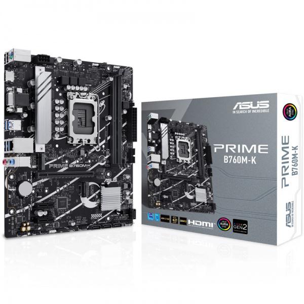 PRIME B760M-K DDR5 LGA1700 2 x DIMM slots 1 x VGA port 1 x HDMITM port Total supports 2 x M.2 slots and 4 x SATA 6Gb/s ports mATX https://www.asus.com/motherboards-components/motherboards/prime/prime- b760m-k/techspec/