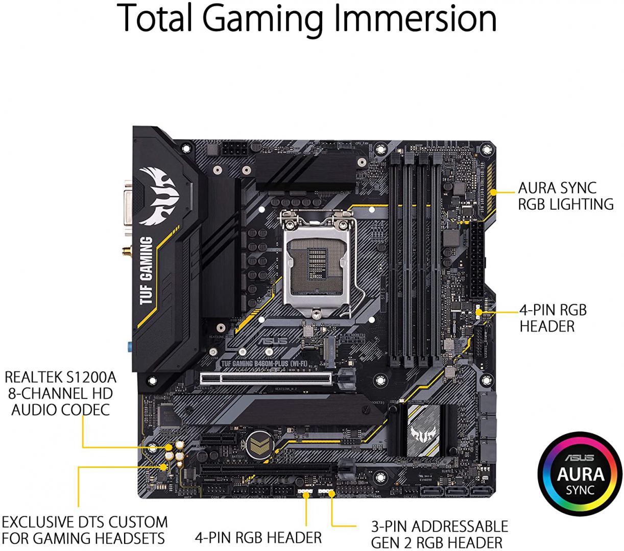 Placa de baza Asus TUF GAMING B460M-PLUS (WI-FI), Socket LGA 1200