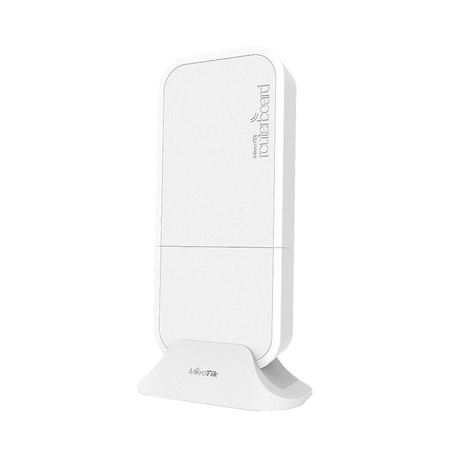 Mikrotik wAP R weatherproof 2.4Ghz wireless access point with a miniPCI-e slot, RBWAPR-2ND, 1* 10/100 Ethernet ports, 1* CPU core count, CPUnominal frequency: 650 MHz, RAM: 64 MB, Flash Storage: 16 MB, PoE in:Passive, 2* Wireless 2.4 GHz number of chains, 802.11b/g/n, 2* Antennagain dBi for 2.4 GHz