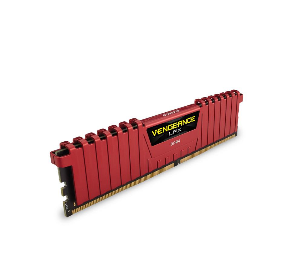 Memorie RAM Corsair Vengeance LPX Red, DIMM, DDR4, 8GB (2x4GB), CL14, 2400MHz
