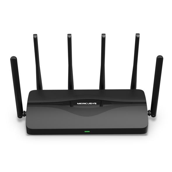 Mercusys Router Wi-Fi 7 Tri-Band BE9300, MR47BE, Standarde wireless: Wi- Fi 802.11be/ax/ac/a/b/g/n, Viteza wireless: BE9300 6 GHz: 5760 Mbps (802.11be), 5 GHz: 2880 Mbps (802.11be), 2.4 GHz: 574 Mbps (802.11ax), Interfata: 3 x 2.5 Gbps RJ45, 1 WAN, 6 antene externe omnidirectionale, Dimensiuni: 258