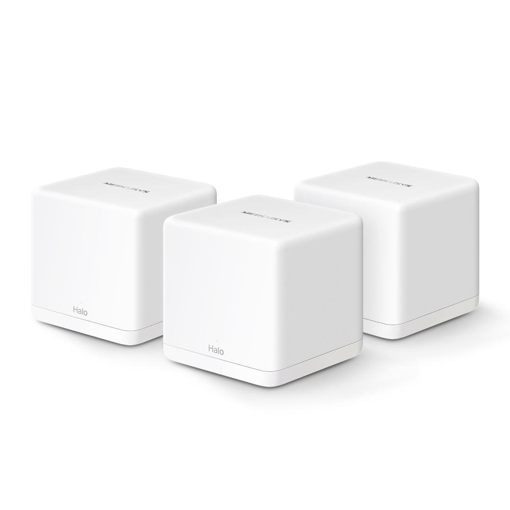 Mercusys Halo H60X(3-pack) Whole mesh Wi-Fi6 system, AX1500, Dual-band, Standarde wireless: IEEE 802.11ax/ac/n/a 5 GHz, IEEE 802.11n/b/g 2.4 GHz, Viteza wireless: 1201 Mbps on 5 GHz, 300 Mbps on 2.4 GHz, Dimensiuni:88 × 88 × 88 mm, Interfata: 3 x 10/100/1000LAN/WAN, Pachetul contine 1 x Halo H60XR