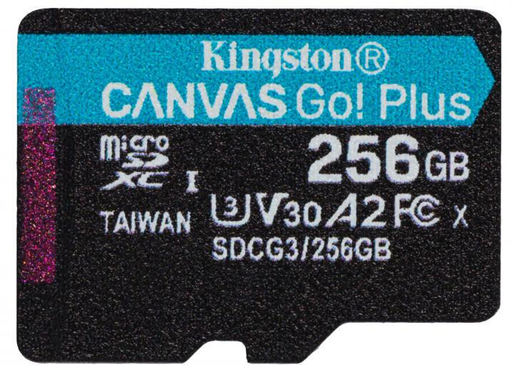 MicroSD Kingston Canvas GO Plus 256GB, Class 10 - UHS I, U3, V30, A2