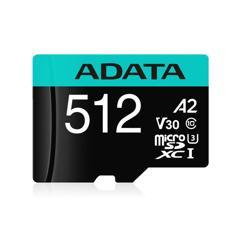 Card de Memorie MicroSD Adata 512GB, Adaptor SD, Class 10