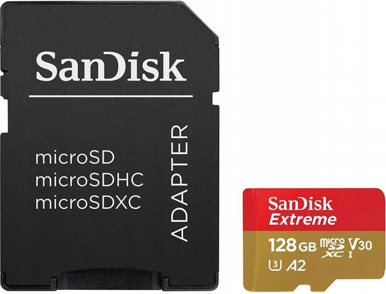 Card de memorie SanDisk, 128GB, UHS-I, Class 10, 80MB/s + Adaptor