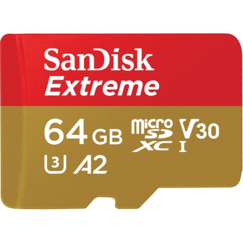 Card de Memorie MicroSD SanDisk Extreme, 64GB, Adaptor SD, Class 10