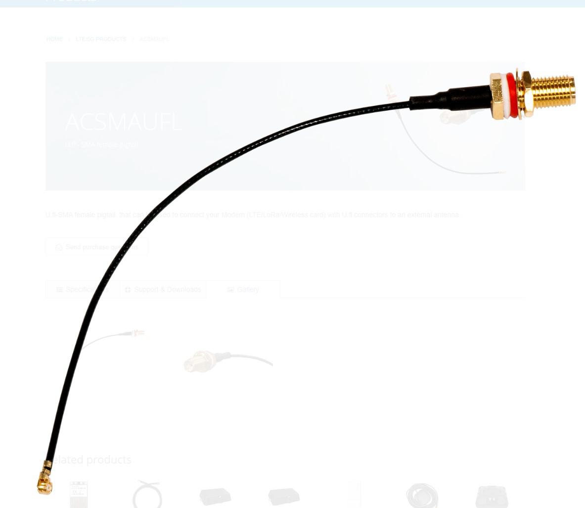MIKROTIK ACSMAUFL SMA PIGTAIL CABLE, cablu conexiune modem-antena externa