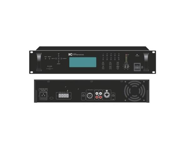 Mini amplificator ITC MPT240,pentru cafenele, supermakerturi; putere 240W @70/100V, Amplificator de mixer MP3 încorporat și temporizator săptămânal;patru seturi de program principal și un set de program de așteptare; MP3 format; Dimensiune:484 x 358 x 88mm; Greutate: 12Kg