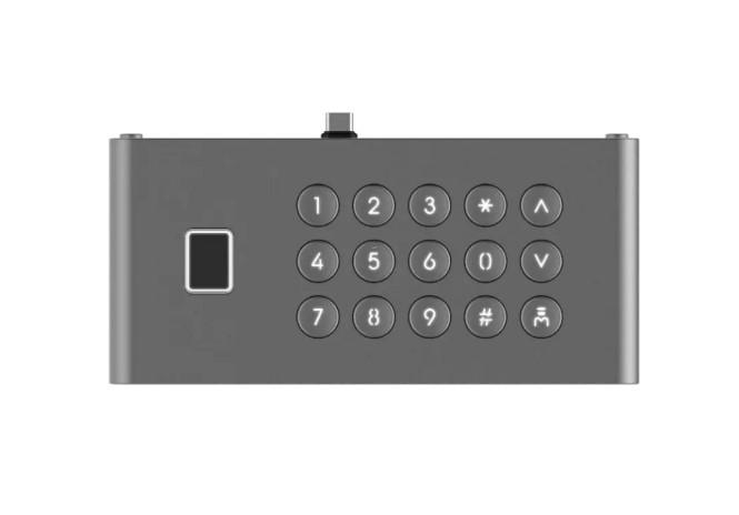 Modul cu tastatura si cititor de amprenta pentru videointerfonul Hikvision KD9633 , capacity fingerprint 5000, 1 USB type-C, only connect to KD9633, Button 15 keypad, Protective level IP65 & IK07, Working: temperature:-30° C to 60°, Dimensions:74 mm x 159.2 mm x 29.2 mm, Weight 0.31 kg.