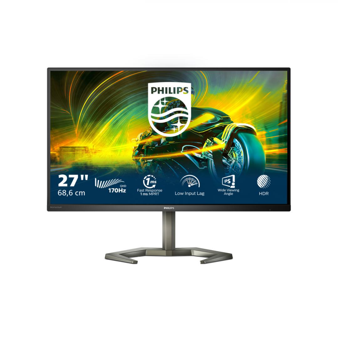 MONITOR Philips 27M1N5500ZA 27 inch, Panel Type: IPS, Backlight: WLED, Resolution: 2560x1440, Aspect Ratio: 16:9,  Refresh Rate:170Hz, Response time GtG: 1ms, Brightness: 350 cd/m², Contrast (static): 1000:1, Contrast (dynamic): Mega Infinity DCR, Viewing angle: 178º(R/L), 178º(U/D), Color Gamut
