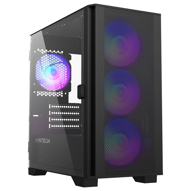 Carcasa MONTECH AIR 100 ARGB, Micro-ATX NEGRU