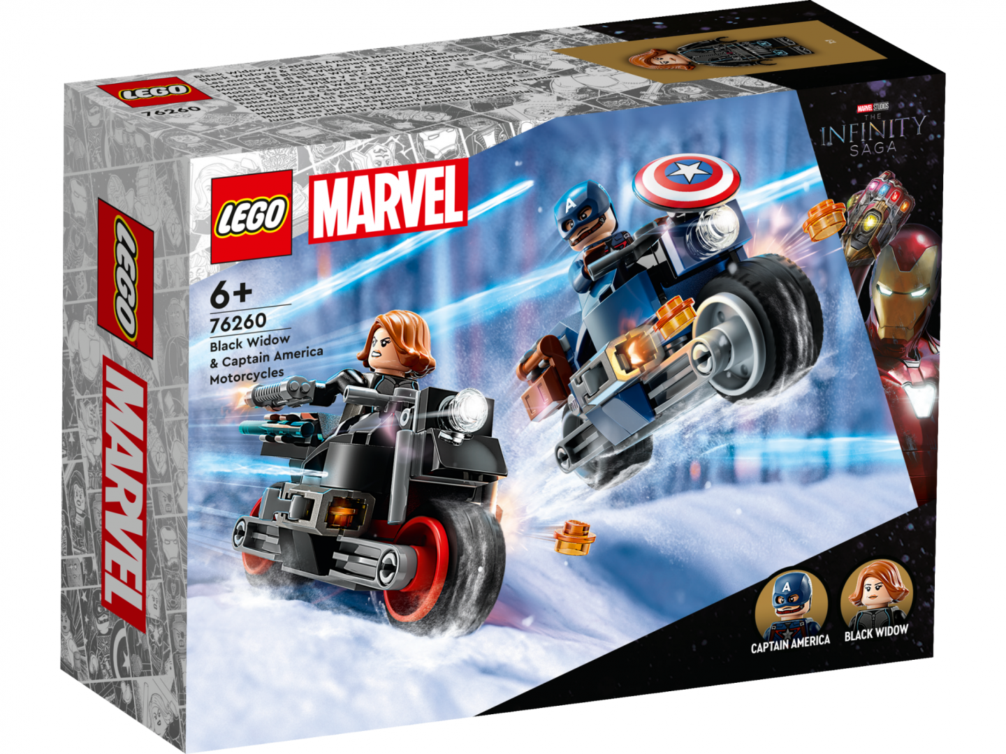 MOTO.BLACK WIDOW&C. AMERICA, 76260 LEGO