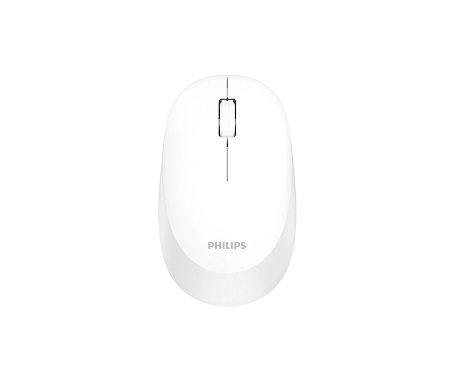 Mouse Philips SPK7307WL, wireless, 2.4GHz, optic, 3 butoane, 1600 DPI, silent, ambidextru, alb