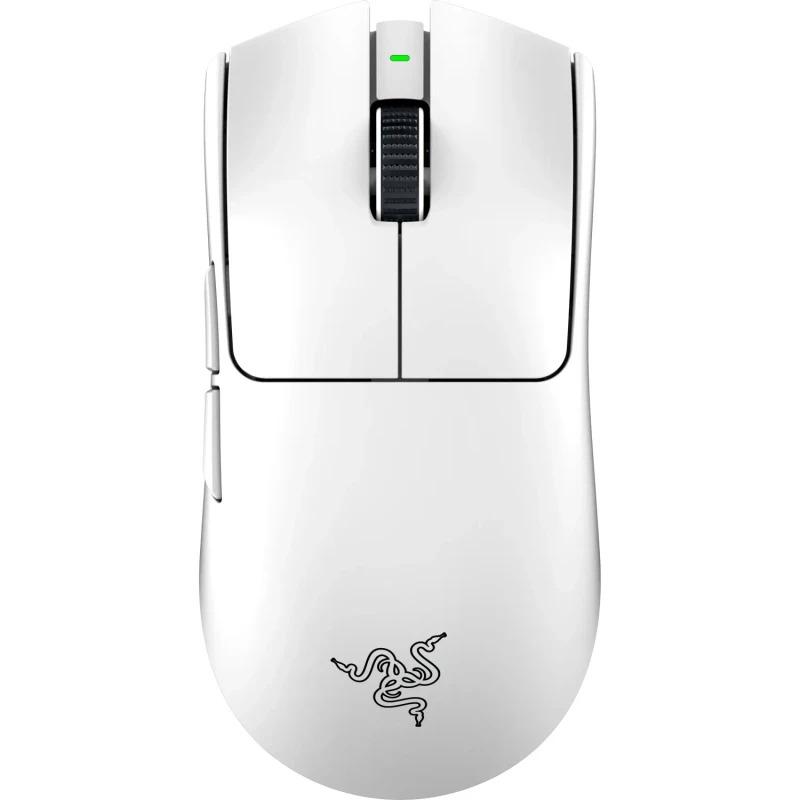 Mouse Razer Viper V3 Pro, conectivitate Razer HyperSpeed Wireless si prin fir, durata de viata baterie pana la 95 ore la 1000 Hz, pana la 62 ore la 2000 Hz, pana la 40 ore la  4000 Hz, pana la 17 ore la 8000 Hz, alb