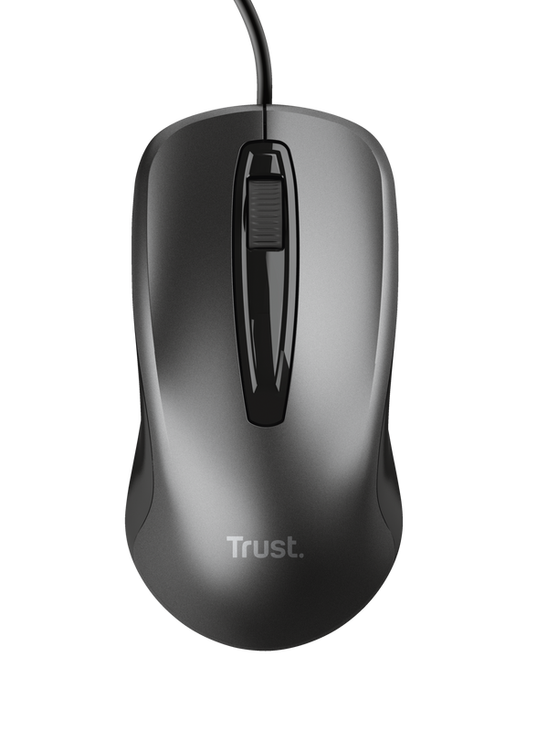 Mouse Trust cu fir, optic, rezolutie maxima 1200 DPI, negru