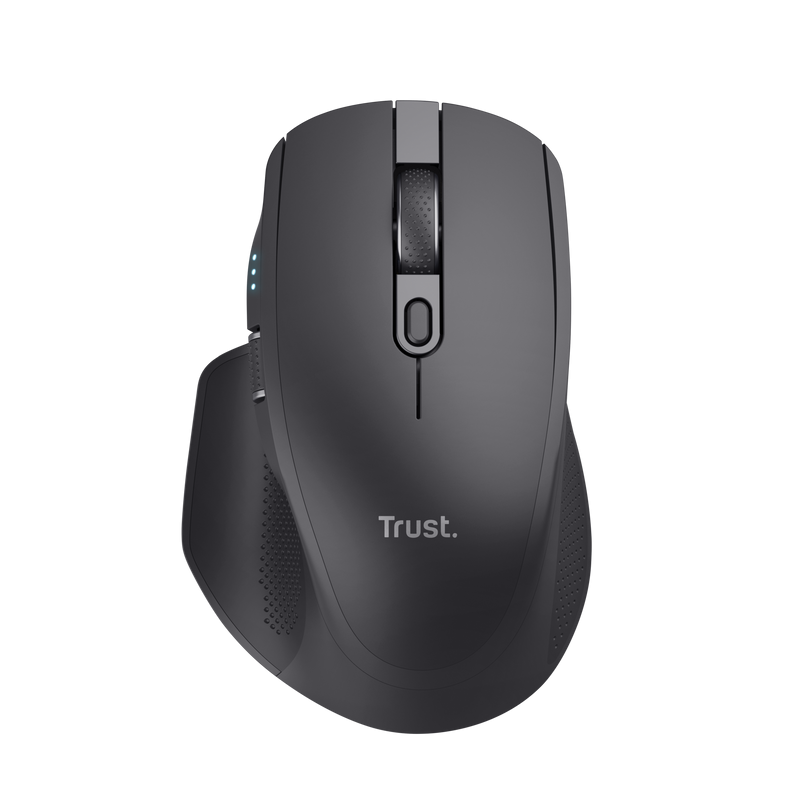 Mouse Trust Ozaa+, wireless RF 2.4GHz, bluetooth, conectivitate USB 1.1, 2.0, 3.0, rezolutie maxima 3200 DPI, negru