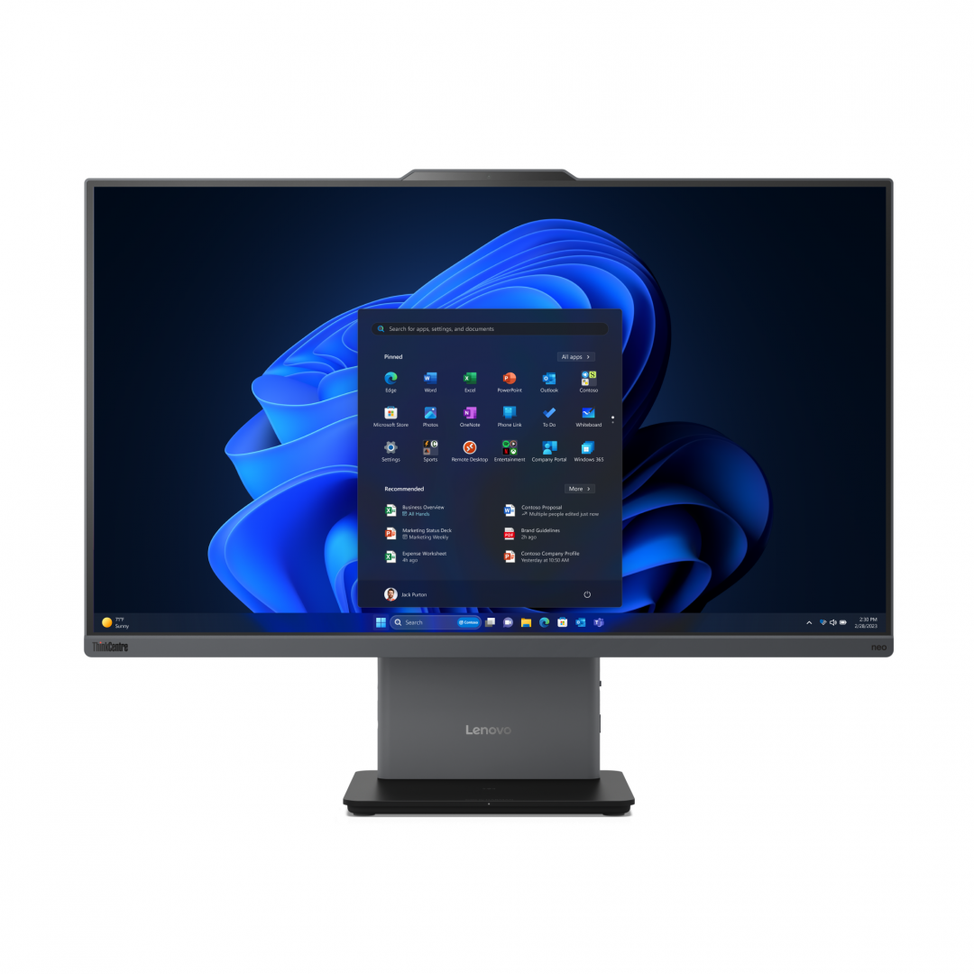 All-in-One Lenovo, ThinkCentre neo 50a 27 Gen 5, 27" FHD (1920x1080) IPS Anti-glare 300nits, 99% sRGB, No Touch, Intel Core i5-13420H, 8C (4P + 4E) / 12T, P-core 2.1 / 4.6GHz, E-core 1.5 / 3.4GHz, 12MB, 1x 16GB SO- DIMM DDR5-5200, 512GB SSD M.2 2280 PCIe 4.0x4 NVMe Opal 2.0, Graphics: Integrated