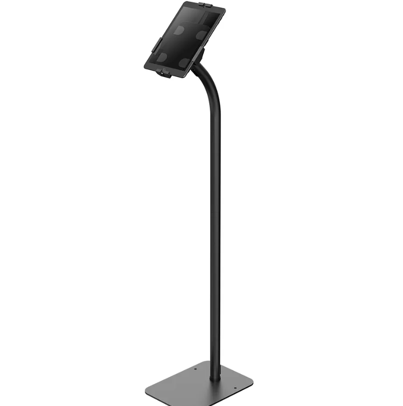 Neomounts by Newstar FL15-625BL1 tablet floor stand  General Min. screen size* : 7,9 inch Max. screen size* : 11 inch Max. weight : 1 kg Screens : 1  Functionality Type : Tilt, Rotate  Tilt (degrees) : +20°, -110°  Rotate (degrees) : 360°  Height : 123,8 cm  Width : 22 cm  Adjustment type : Manual