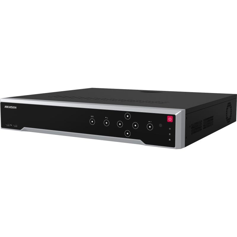 NVR Hikvision 64 canale DS-7764NI-M4, 2-ch@32 MP (30 fps)+2-ch@ 8MP（30fps）/10-ch@8 MP (30 fps)/20-ch@4 MP (30 fps)/40-ch@1080p (30 fps), iesiri: 2 x HDMI, 1xVGA, 1 eSATA interface, 4 SATA interfaces, alimenatre: 100 to 240 VAC, 50 to 60 Hz, dimensiuni: 445 × 400 × 75 mm, greutate: 5kg