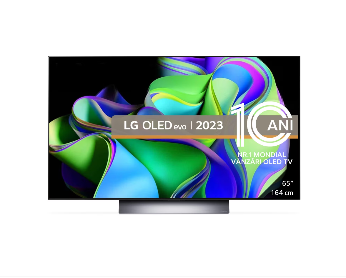 Televizor LG OLED evo 65C31, 164 cm, Smart, 4K Ultra HD, 100 Hz, Clasa F (Model 2023)