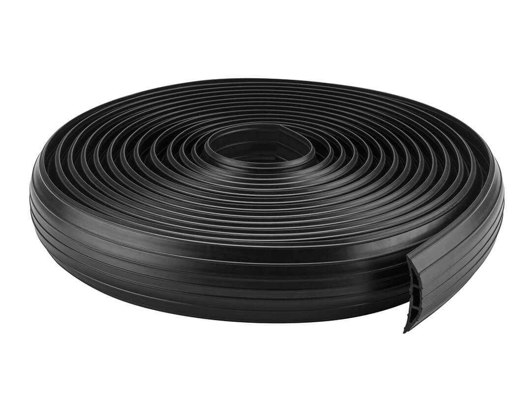 Organizator pentru cabluri din PVC Multibrackets MB-6138, 10 m, negru, =SE VINDE DOAR LA ROLA=