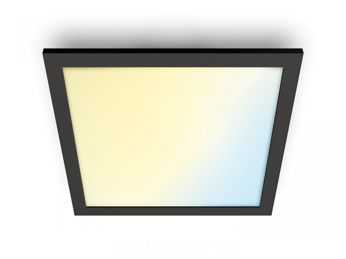 Panou LED WiZ Panel SQ, Wi-Fi, control vocal, 12W, 1000 lm, lumina alba (2700-6500K), IP20, 30cm, Negru