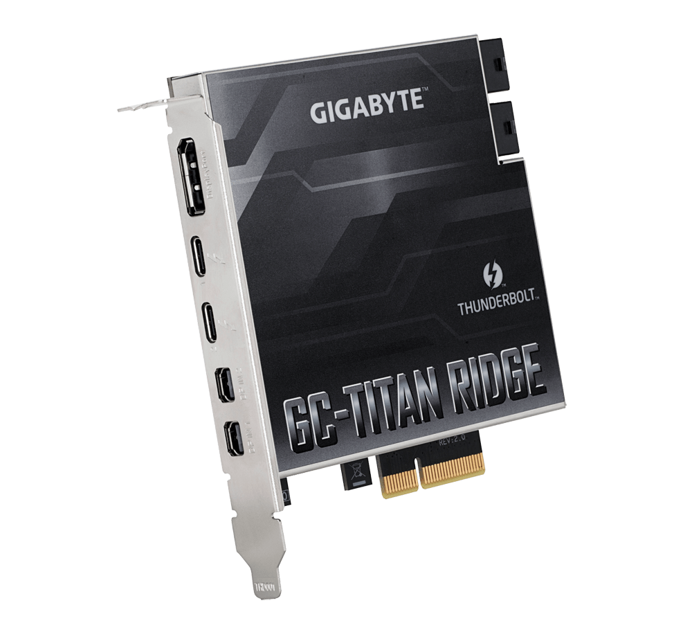 Placa Add-in PCIe Gigabyte GC-TITAN RIDGE, 2x ports Thunderbolt™ 3, 2x Mini-DisplayPort, 1x DisplayPort